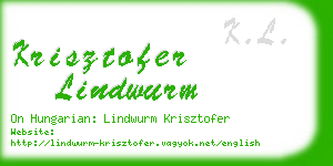 krisztofer lindwurm business card